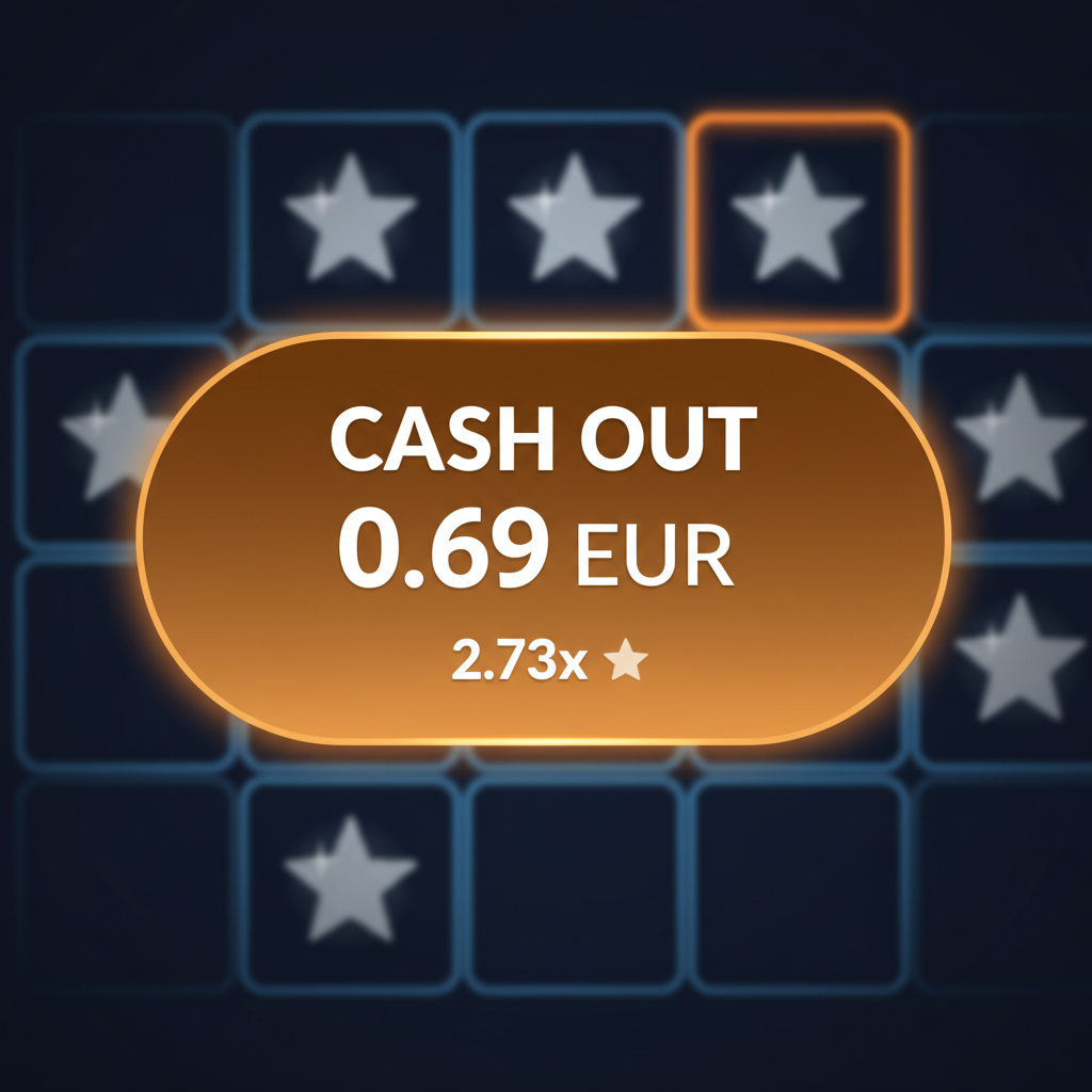 Pulsante Cash Out di Mines SPRIBE con importo vincita e moltiplicatore attivo durante una partita